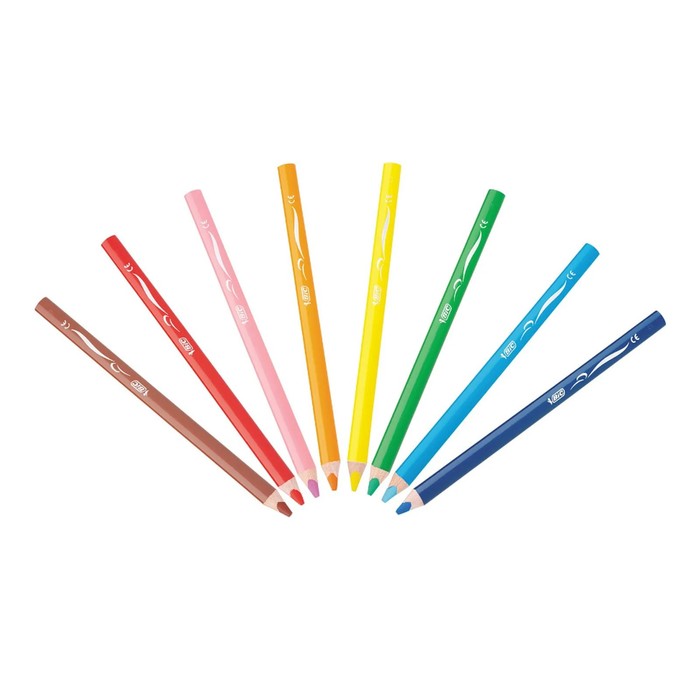 

Карандаши 8 цветов, BIC Supersoft JUMBO, детские, утолщенные, ударопрочный грифель 4.4 мм. трехгранные, пластиковые, премиум супермягкие, точилка в ПОДАРОК!
