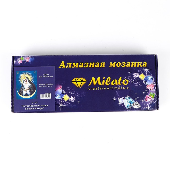 фото Алмазная мозаика без подрамника «остробрамская икона божией матери» 30 × 40 см milato