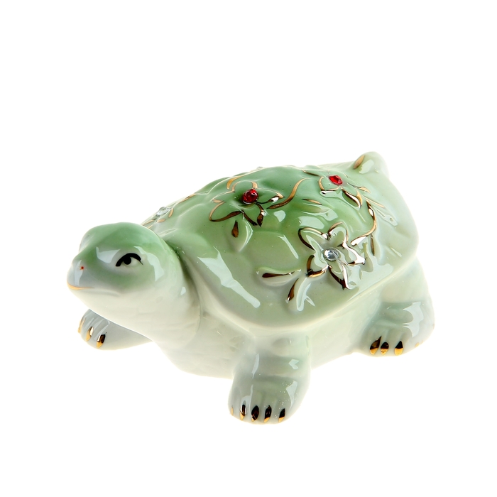 Сувенир "Черепашка с жёлто-зелёным панцирем" под фарфор