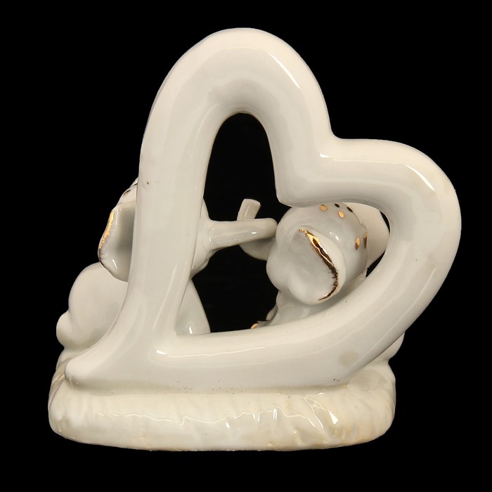 Сувенир "Два слоника у сердца - Желаю удачи" под фарфор