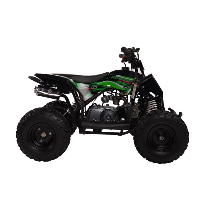 Детский квадроцикл бензиновый MOTAX GEKKON 90cc 1+1 (реверс), чёрно-зелёный квадроцикл motax gekkon 90cc