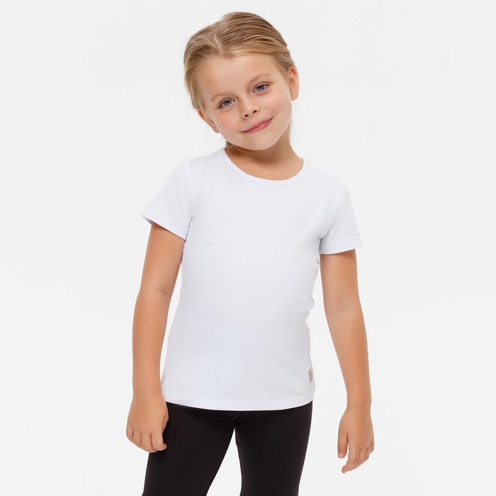 Футболка для девочки, рост 110 см, цвет белый
