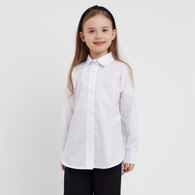 Рубашка для девочки MINAKU цвет белый, рост 134 см