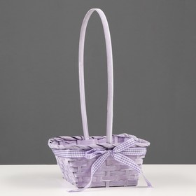 

Корзина плетеная, с бантиком, фиолетовая,бамбук, 20х20х10, h=35,5 см
