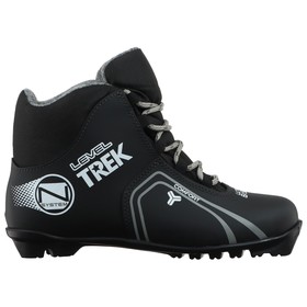 Ботинки лыжные TREK Level 4 NNN ИК (черный, лого серый) (р.40)
