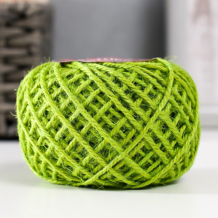 

Пряжа 100% джут "Softino Jute Colored" 50м ±2м светло-зелёный 50 гр