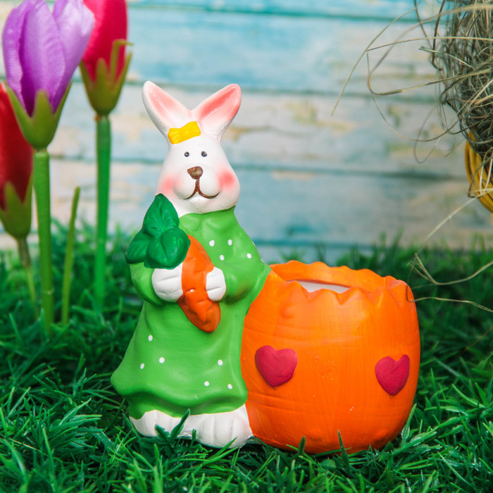 Сувенир "Зайка с подставкой" под фарфор, МИКС