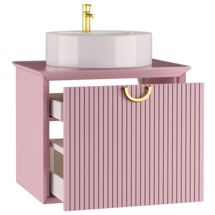 фото Тумба для ванной комнаты "two 63" подвесная под раковину "best shelf 45" розовая level