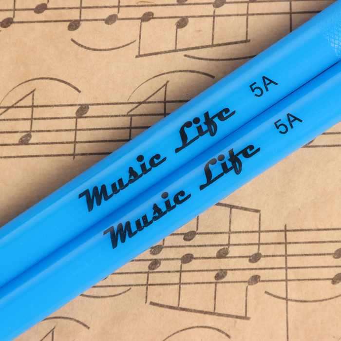 Барабанные палочки Music Life 5А синие, светящиеся