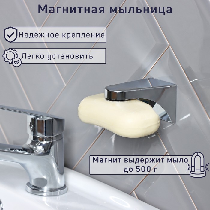 

Подвесная магнитная мыльница, 7,6×4,3×4,2 см