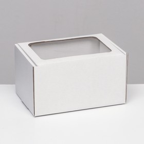 Коробка самосборная с окном, белая, 17 x 12 x 10 см
