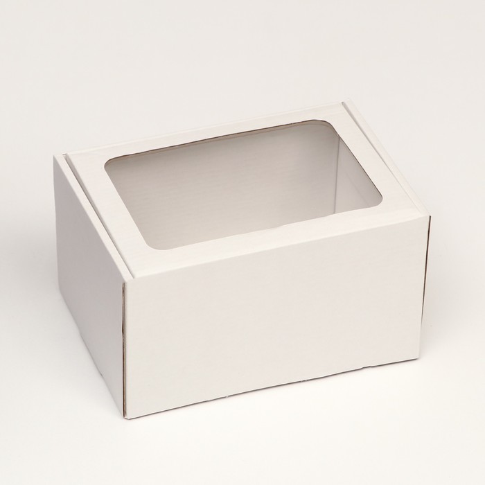 Коробка самосборная с окном, белая, 17 x 12 x 10 см