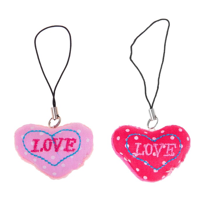 Мягкая игрушка-подвеска "Сердце в горошек", цвета МИКС