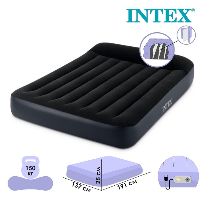 фото Матрас надувной pillow rest classic airbed 137 х 191 х 25 см 64148nd intex