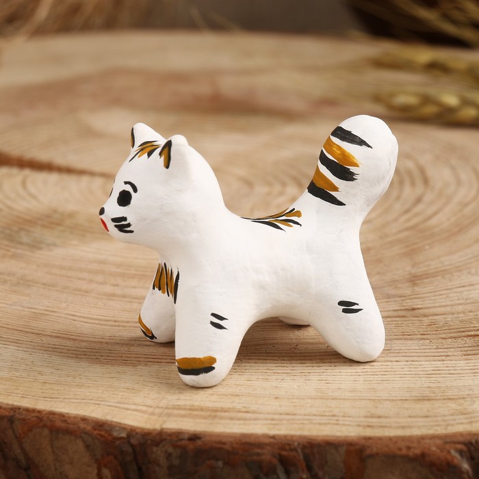 Сувенир "Кот белый", каргопольская игрушка