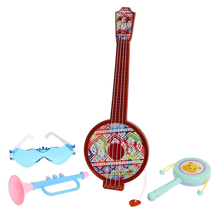 Набор музыкальных инструментов «Банджо», 4 предмета, цвета МИКС