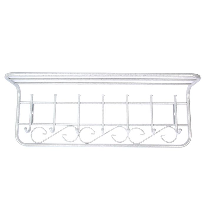 Вешалка настенная "Ажур" с полкой 80 см, цвет белое серебро