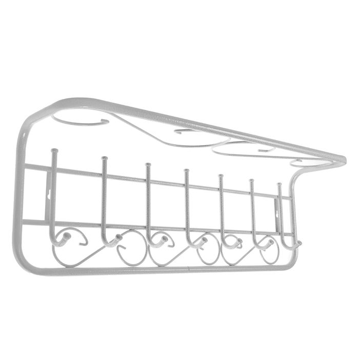 Вешалка настенная "Ажур" с полкой 80 см, цвет белое серебро