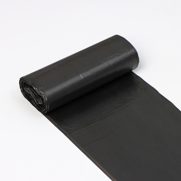 Мешки для мусора с ушками «Крепакоф», 60 л, 55×70 см, ПНД, толщина 9 мкм, 20 шт в рулоне, цвет чёрный