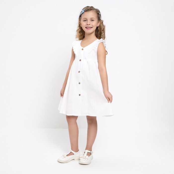 Платье для девочки без рукавов MINAKU цвет белый, рост 110 см
