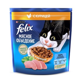 Сухой корм FELIX "Мясное объедение", курица, 1.3 кг