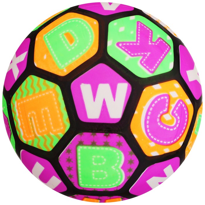 Мяч детский «Буквы», 23 см, 70 г, световой мяч световой 6 см