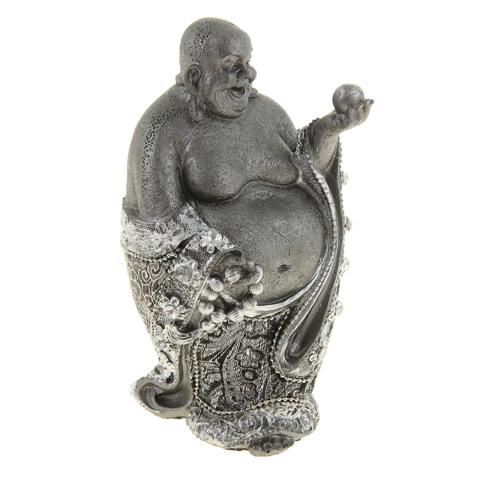 Нэцкэ под металл "Хотей в ткани с четками и жемчужиной желаний"