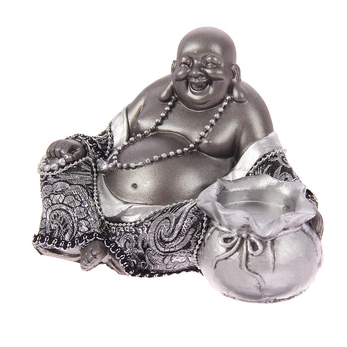 Нэцкэ под металл "Хотей в ткани с четками и мешком богатства"