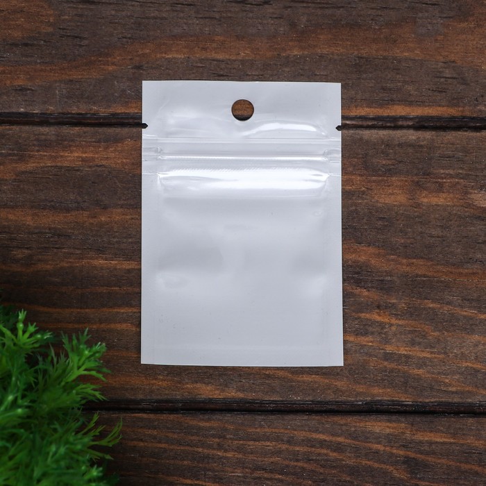 Пакет Zip-lock ПП, белый, со сплошным окном, плоский, еврослот 7 х 10 см