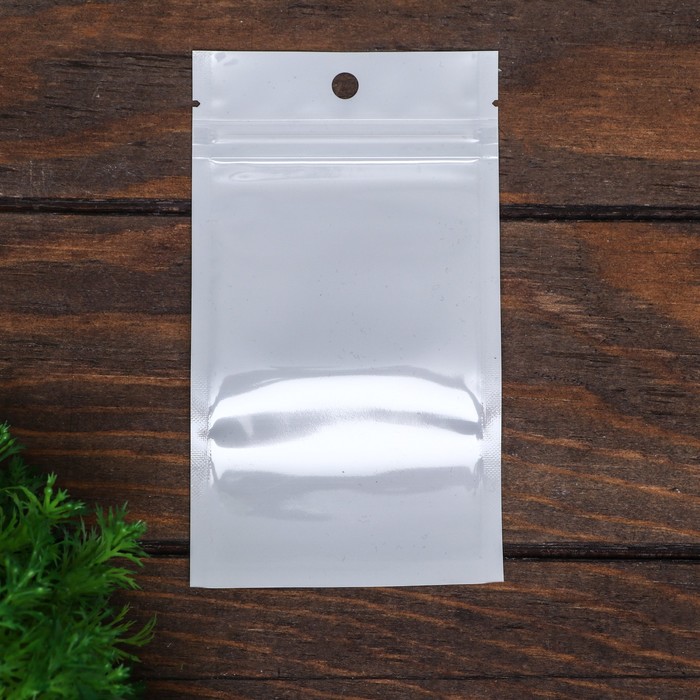 Пакет Zip-lock ПП, белый, со сплошным окном, плоский, еврослот 9 х 16 см