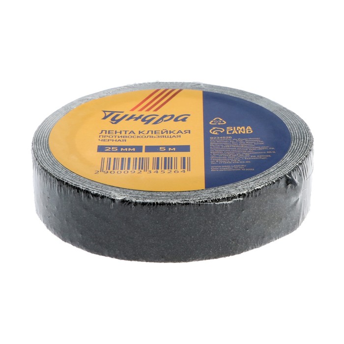 

Лента клейкая ТУНДРА, противоскользящая, черная, 25 мм х 5 м