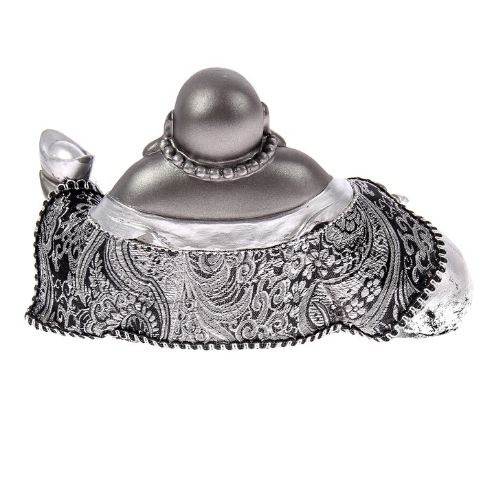 Нэцкэ под металл "Хотей в ткани со слитком, четками и мешком богатства