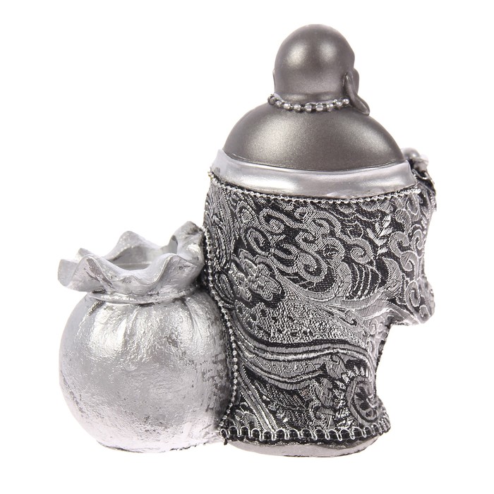 Нэцкэ под металл "Хотей в ткани со слитком, четками и мешком богатства"