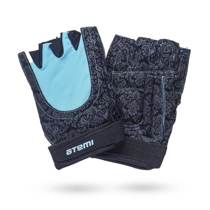Перчатки для фитнеса Atemi AFG06BEL, черно-голубые, размер L перчатки для фитнеса atemi afg06bes черно голубые размер s