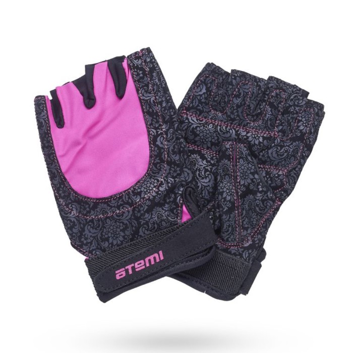 фото Перчатки для фитнеса atemi afg06ps, черно-розовые, размер s