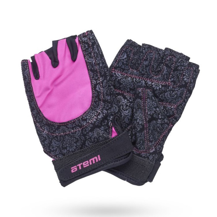 Перчатки для фитнеса Atemi AFG06PXS, черно-розовые, размер XS перчатки для фитнеса atemi черно серые размер xs