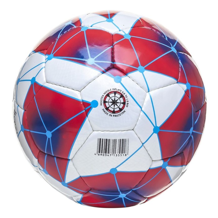фото Мяч футбольный atemi spectrum, pu, бел/сине/красн, размер 5, р/ш, окруж 68-70