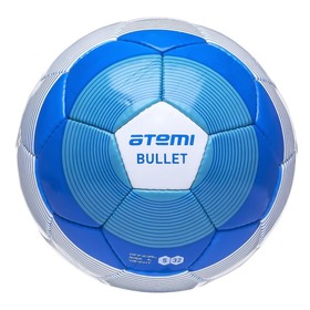 Мяч футбольный Atemi BULLET, PU, сине/бел, размер 5, р/ш, окруж 68-70