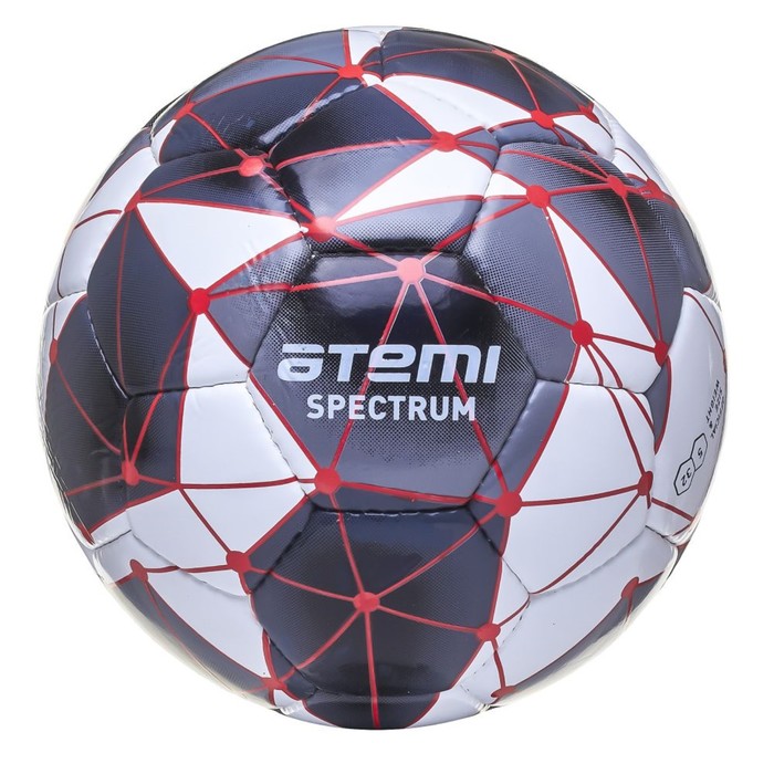 фото Мяч футбольный atemi spectrum, pvc, бел/сер, размер 5, р/ш, окруж 68-70