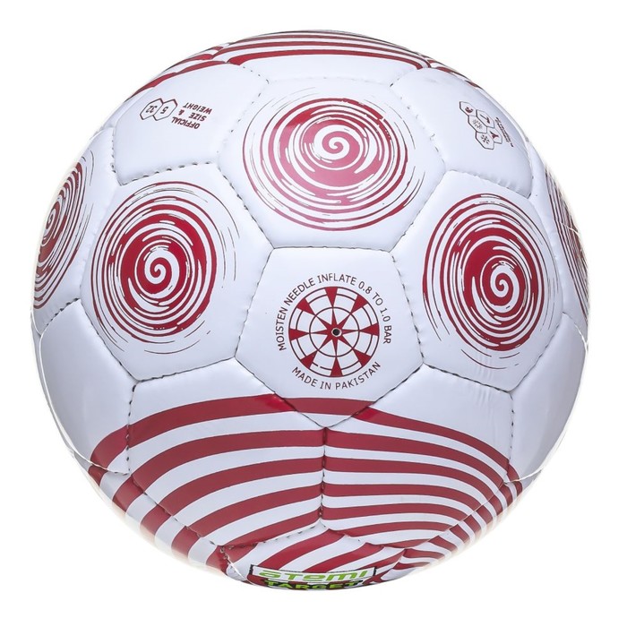 фото Мяч футбольный atemi target, pvc, бел/красн, размер 5, р/ш, окруж 68-70