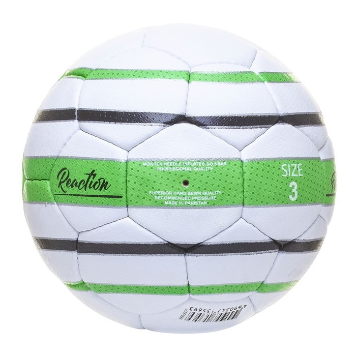 фото Мяч футбольный atemi reaction, pu, 1.4мм, белый/зеленый/черный, р.3, р/ш, 32 п, окруж 60-61 950595