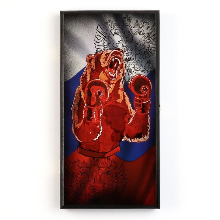 

Нарды "Медведь", деревянная доска 40 x 40 см, с полем для игры в шашки
