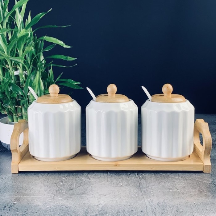 

Набор банок Lenardi Bamboo, на подставке, 360 мл, 3 шт