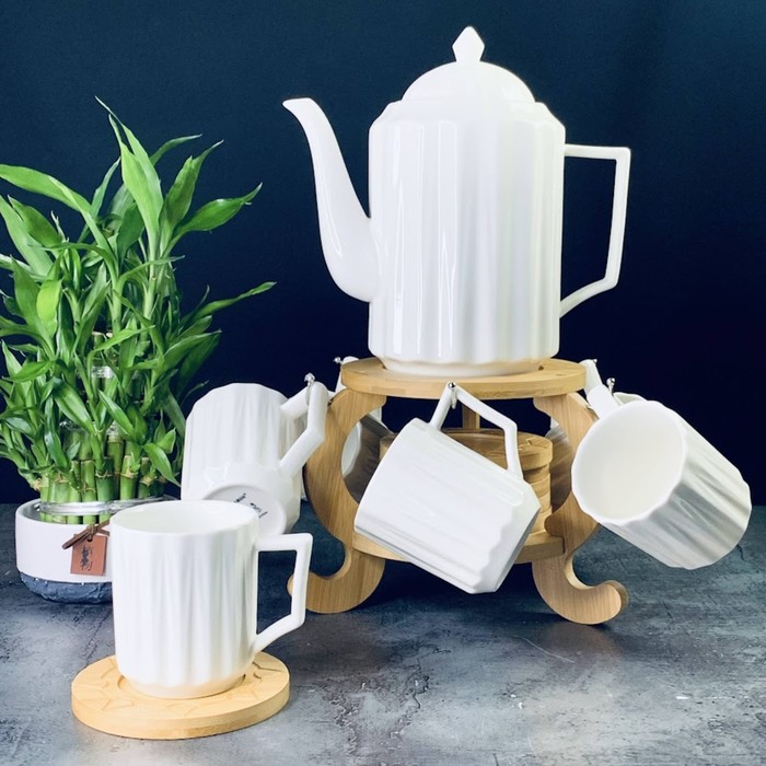 

Чайный набор Lenardi Bamboo, на подставке, 13 предметов