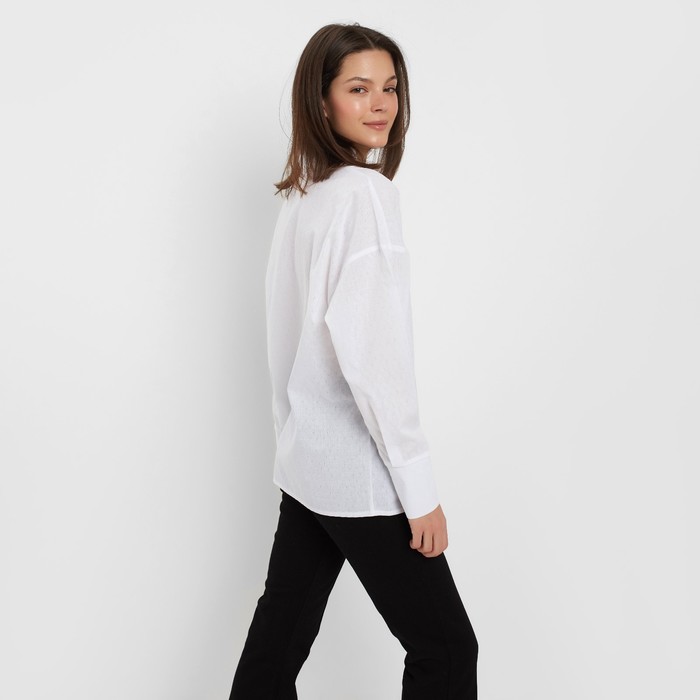 фото Рубашка женская minaku: cotton collection цвет белый, р-р 46-48