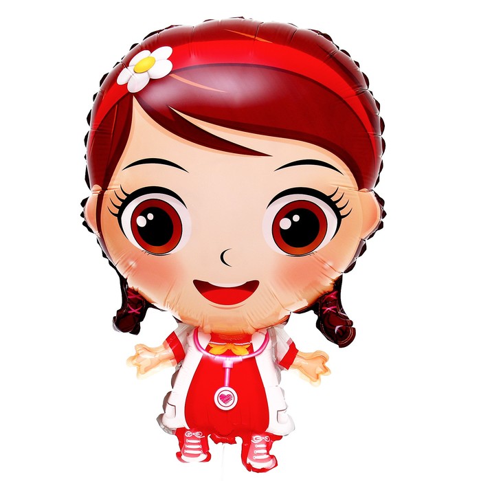 Шар фольгированный 24 «Девочка с большими глазами», цвет красный
