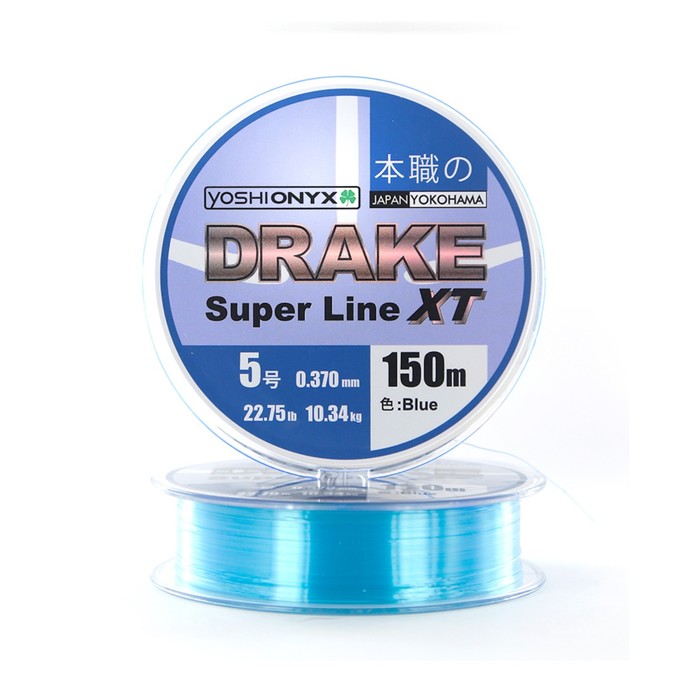 Леска Yoshi Onyx DRAKE SUPERLINE XT, 150 м, диаметр 0.261 мм, тест 5.39 кг, синий
