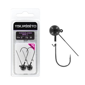 

Джиг-головка TSURIBITO Weedless Ball, вольфрамовая, крючок №1, вес 3.5 г, 3 шт., черный