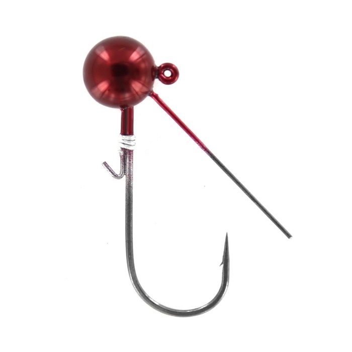 фото Джиг-головка tsuribito weedless ball, вольфрамовая, крючок №1/0, вес 3.5 г, 3 шт., красный