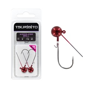 

Джиг-головка TSURIBITO Weedless Ball, вольфрамовая, крючок №1, вес 5.3 г, 3 шт., красный